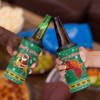 South Africa Christmas 4 in 1 Can Cooler Tumbler Santa Reindeer and Africa Map - Wonder Print Shop