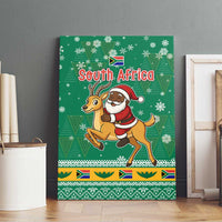 South Africa Christmas Canvas Wall Art Santa Reindeer and Africa Map - Wonder Print Shop