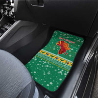 South Africa Christmas Car Mats Santa Reindeer and Africa Map - Wonder Print Shop