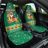 South Africa Christmas Car Seat Cover Santa Reindeer and Africa Map - Wonder Print Shop