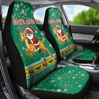 South Africa Christmas Car Seat Cover Santa Reindeer and Africa Map - Wonder Print Shop