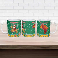 South Africa Christmas Ceramic Mug Santa Reindeer and Africa Map - Wonder Print Shop