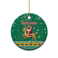 South Africa Christmas Ceramic Ornament Santa Reindeer and Africa Map - Wonder Print Shop