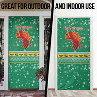 South Africa Christmas Door Cover Santa Reindeer and Africa Map - Wonder Print Shop