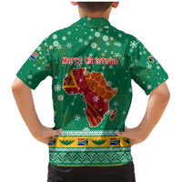 South Africa Christmas Family Matching Mermaid Dress and Hawaiian Shirt Santa Reindeer and Africa Map - Wonder Print Shop