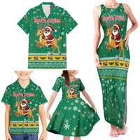 South Africa Christmas Family Matching Tank Maxi Dress and Hawaiian Shirt Santa Reindeer and Africa Map - Wonder Print Shop