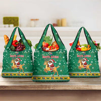 South Africa Christmas Grocery Bag Santa Reindeer and Africa Map - Wonder Print Shop