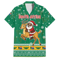 South Africa Christmas Hawaiian Shirt Santa Reindeer and Africa Map - Wonder Print Shop