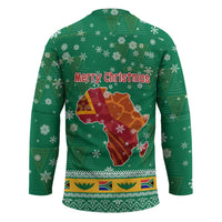 South Africa Christmas Hockey Jersey Santa Reindeer and Africa Map - Wonder Print Shop