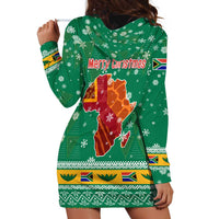 South Africa Christmas Hoodie Dress Santa Reindeer and Africa Map - Wonder Print Shop