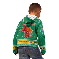 South Africa Christmas Kid Hoodie Santa Reindeer and Africa Map - Wonder Print Shop