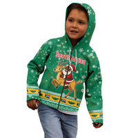 South Africa Christmas Kid Hoodie Santa Reindeer and Africa Map - Wonder Print Shop