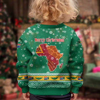 South Africa Christmas Kid Ugly Christmas Sweater Santa Reindeer and Africa Map - Wonder Print Shop