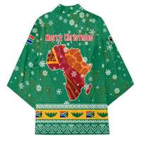 South Africa Christmas Kimono Santa Reindeer and Africa Map - Wonder Print Shop