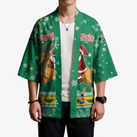South Africa Christmas Kimono Santa Reindeer and Africa Map - Wonder Print Shop