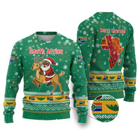 South Africa Christmas Ugly Christmas Sweater Santa Reindeer and Africa Map - Wonder Print Shop