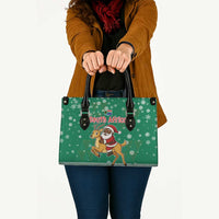 South Africa Christmas Leather Bag Santa Reindeer and Africa Map - Wonder Print Shop