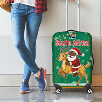 South Africa Christmas Luggage Cover Santa Reindeer and Africa Map - Wonder Print Shop