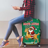 South Africa Christmas Luggage Cover Santa Reindeer and Africa Map - Wonder Print Shop