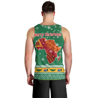 South Africa Christmas Men Tank Top Santa Reindeer and Africa Map - Wonder Print Shop