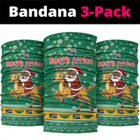 South Africa Christmas Neck Gaiter Santa Reindeer and Africa Map - Wonder Print Shop