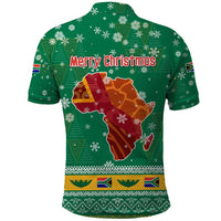 South Africa Christmas Polo Shirt Santa Reindeer and Africa Map - Wonder Print Shop