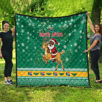 South Africa Christmas Quilt Santa Reindeer and Africa Map - Wonder Print Shop