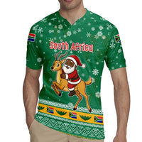 South Africa Christmas Rugby Jersey Santa Reindeer and Africa Map - Wonder Print Shop