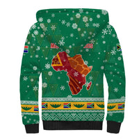 South Africa Christmas Sherpa Hoodie Santa Reindeer and Africa Map - Wonder Print Shop