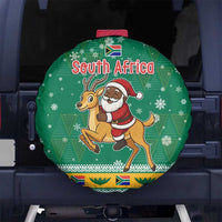 South Africa Christmas Spare Tire Cover Santa Reindeer and Africa Map - Wonder Print Shop