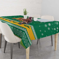 South Africa Christmas Tablecloth Santa Reindeer and Africa Map - Wonder Print Shop