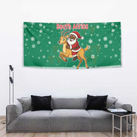 South Africa Christmas Tapestry Santa Reindeer and Africa Map - Wonder Print Shop
