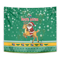 South Africa Christmas Tapestry Santa Reindeer and Africa Map - Wonder Print Shop