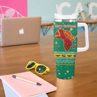 South Africa Christmas Tumbler With Handle Santa Reindeer and Africa Map - Wonder Print Shop