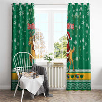 South Africa Christmas Window Curtain Santa Reindeer and Africa Map - Wonder Print Shop