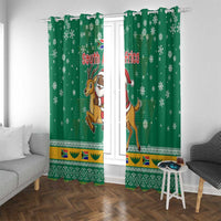 South Africa Christmas Window Curtain Santa Reindeer and Africa Map - Wonder Print Shop