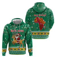 South Africa Christmas Zip Hoodie Santa Reindeer and Africa Map - Wonder Print Shop