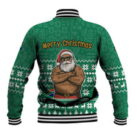 South Africa Christmas Baseball Jacket Christmas Santa Claus Tattoo - Wonder Print Shop