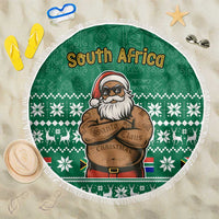 South Africa Christmas Beach Blanket Christmas Santa Claus Tattoo - Wonder Print Shop
