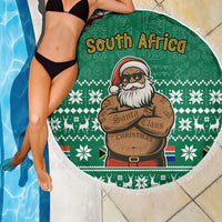South Africa Christmas Beach Blanket Christmas Santa Claus Tattoo - Wonder Print Shop