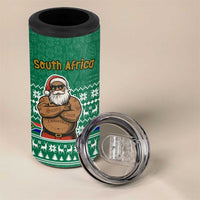 South Africa Christmas 4 in 1 Can Cooler Tumbler Christmas Santa Claus Tattoo - Wonder Print Shop