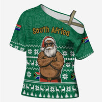 South Africa Christmas Cross Shoulder Shirt Christmas Santa Claus Tattoo - Wonder Print Shop