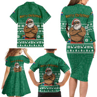 South Africa Christmas Family Matching Long Sleeve Bodycon Dress and Hawaiian Shirt Christmas Santa Claus Tattoo - Wonder Print Shop