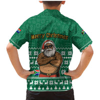 South Africa Christmas Family Matching Mermaid Dress and Hawaiian Shirt Christmas Santa Claus Tattoo - Wonder Print Shop