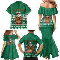 South Africa Christmas Family Matching Mermaid Dress and Hawaiian Shirt Christmas Santa Claus Tattoo - Wonder Print Shop