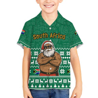 South Africa Christmas Family Matching Off The Shoulder Long Sleeve Dress and Hawaiian Shirt Christmas Santa Claus Tattoo - Wonder Print Shop