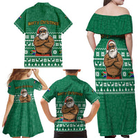 South Africa Christmas Family Matching Off Shoulder Maxi Dress and Hawaiian Shirt Christmas Santa Claus Tattoo - Wonder Print Shop