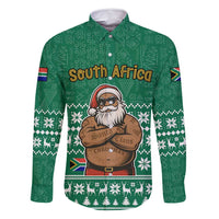 South Africa Christmas Family Matching Off Shoulder Maxi Dress and Hawaiian Shirt Christmas Santa Claus Tattoo - Wonder Print Shop