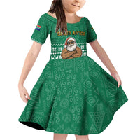 South Africa Christmas Family Matching Off Shoulder Short Dress and Hawaiian Shirt Christmas Santa Claus Tattoo - Wonder Print Shop