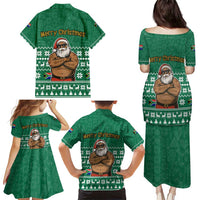 South Africa Christmas Family Matching Puletasi and Hawaiian Shirt Christmas Santa Claus Tattoo - Wonder Print Shop